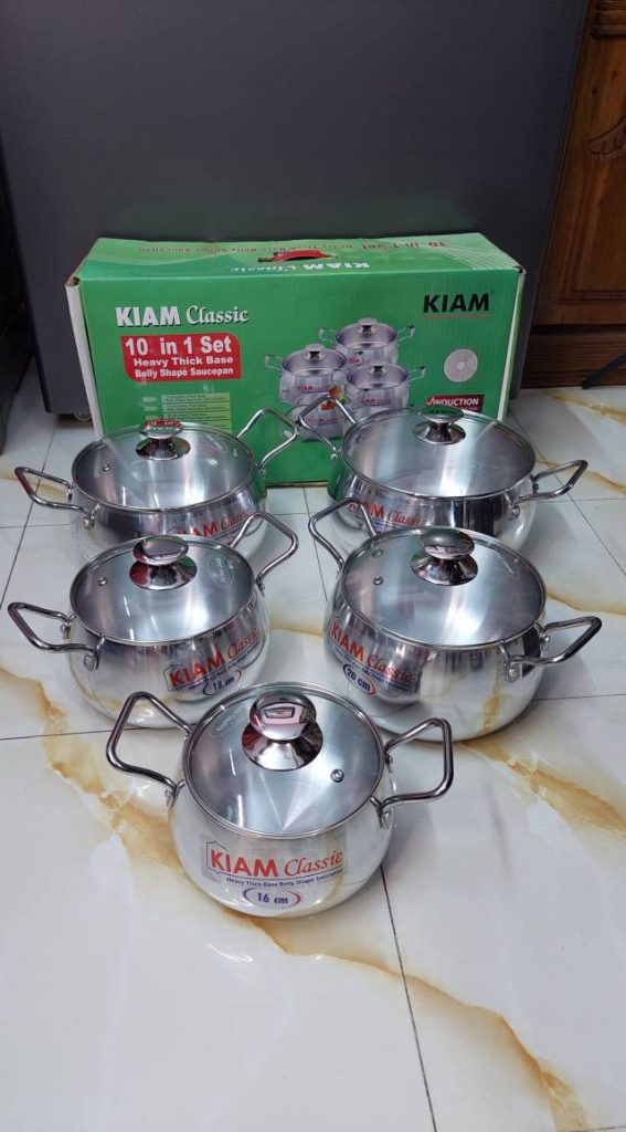 Kiam Aluminium Glass Lid 10 In 1 Set