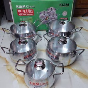 Kiam Aluminium Glass Lid 10 In 1 Set