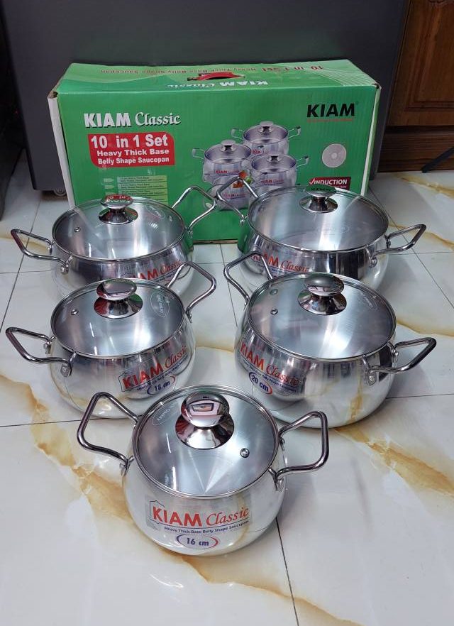 Kiam Aluminium Glass Lid 10 In 1 Set