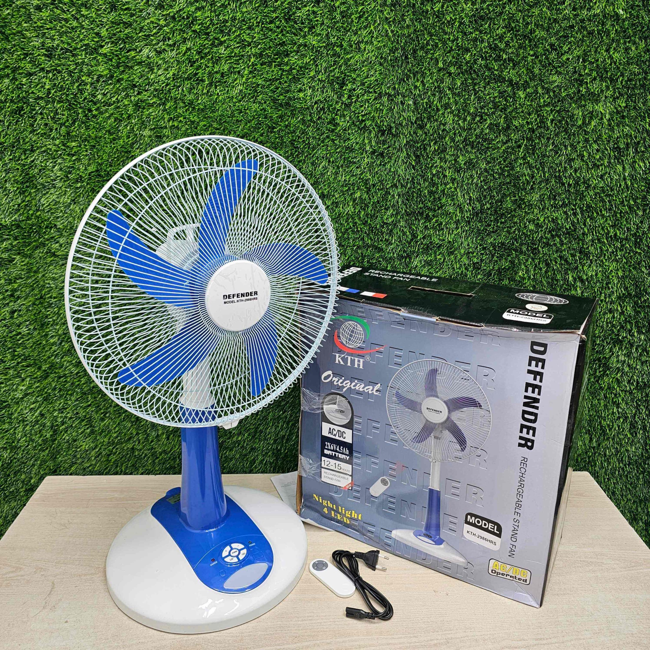 KTH Defender Rechargeable Fan - Blue